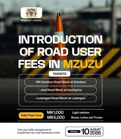Council to charge drivers entering Mzuzu — three checkpoints confirmed